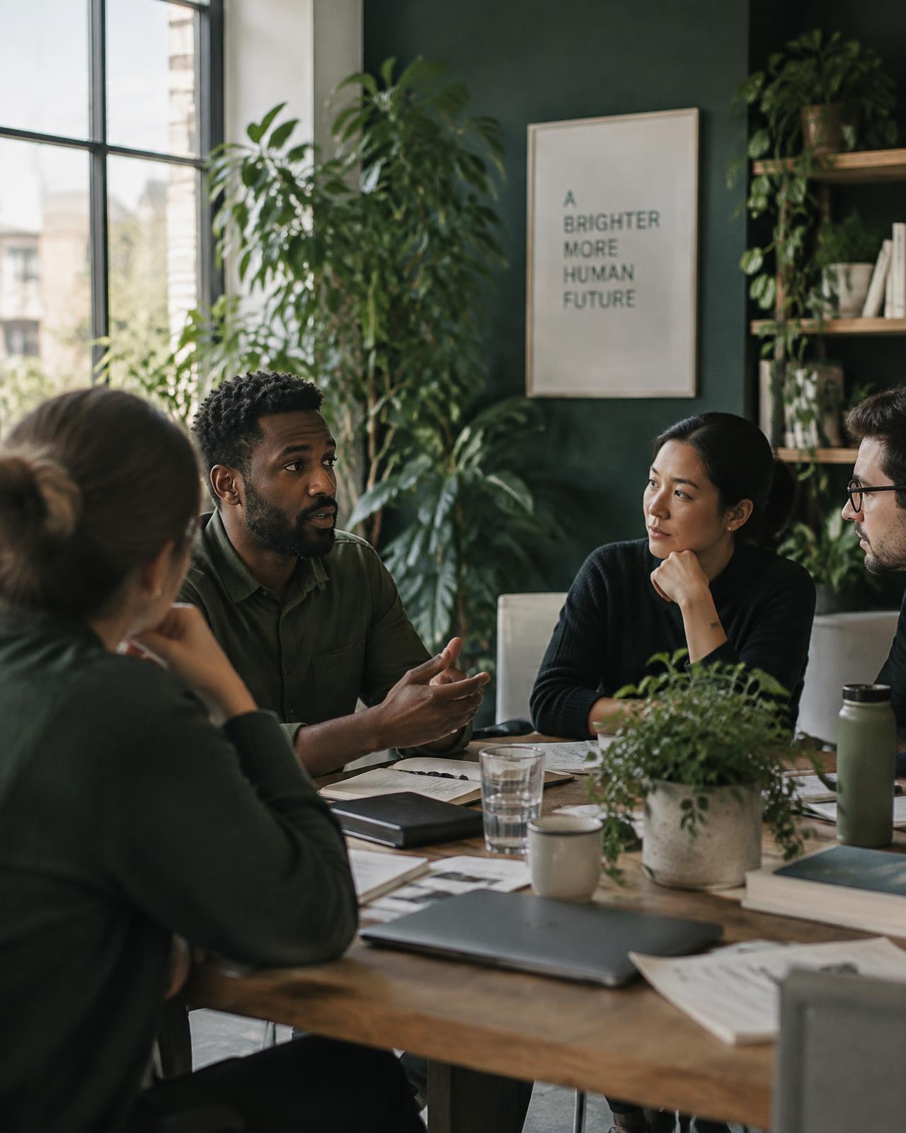 Leadership team in discussion